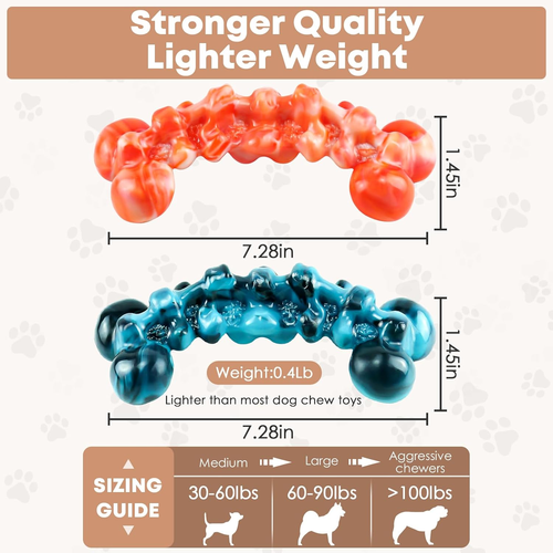 2 Pack Large Dog Chew Toys for Aggressive Chewers - Tough Dog Toys to Keep Them - Picture 4 of 12