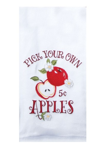 Set of 2 Embroidered APPLE ORCHARD Terry Kitchen Towels by Kay Dee Designs - Bild 2 von 2