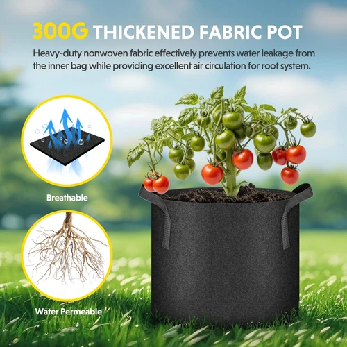 5-24Pack Garden Grow Bag/Rooty Bag Heavy Duty Non-Woven Plant Fabric Pot Contain - Picture 86 of 143