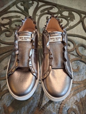 Kate Spade Lance Bronze Ruffle Sneakers Women's Size 5M 