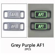 Nike Air Force 1 Shoe Lace Metal Buckle AF1 Charm AF-1 Grey Glow In The Dark 2PC
