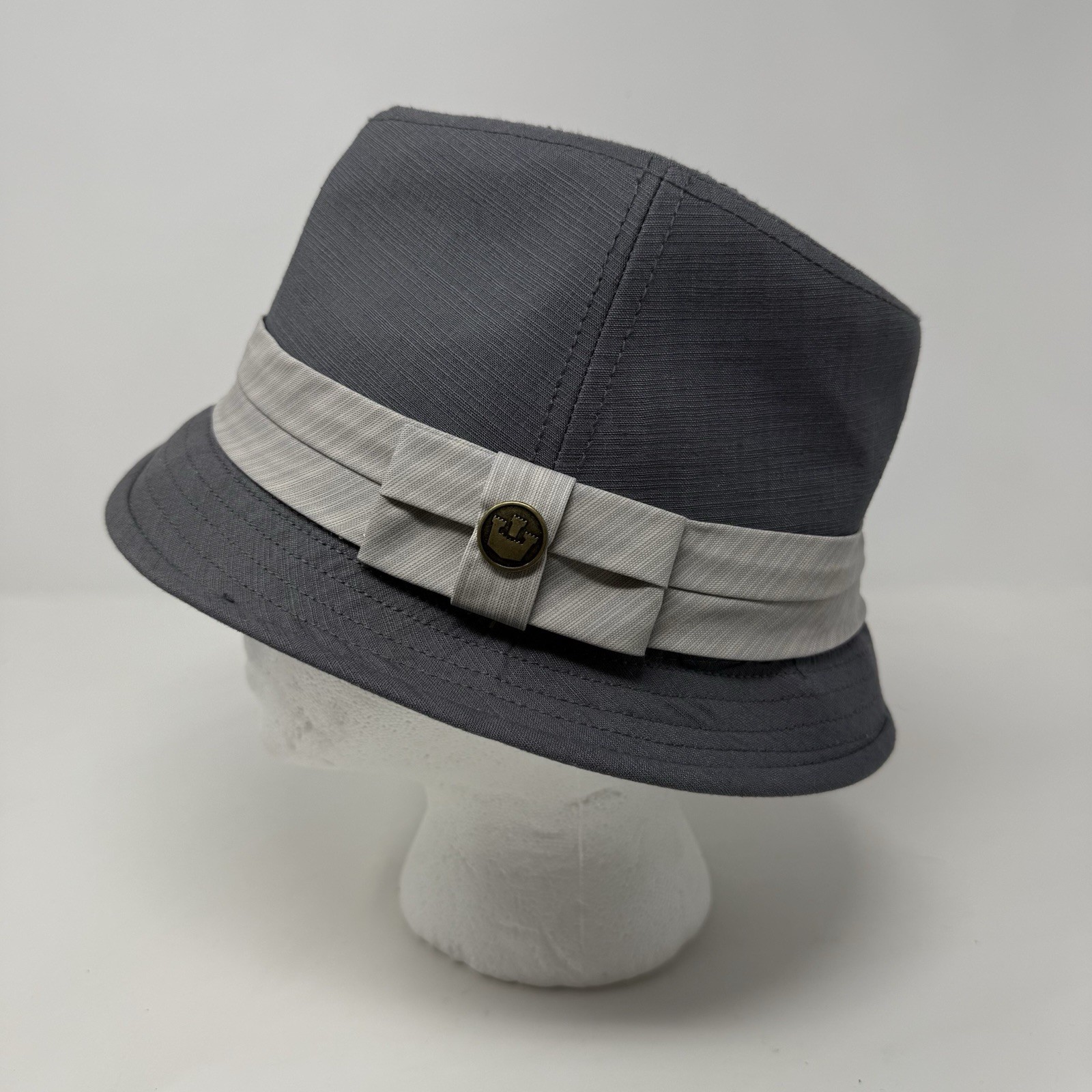 Goorin Bros Multi Blend Grey Fedora Hat Classic Band Size S Pin Striped Lining image 2