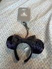 2026 Disney Parks Minnie Headband Ears Haunted Mansion Bag Charm Keychain New