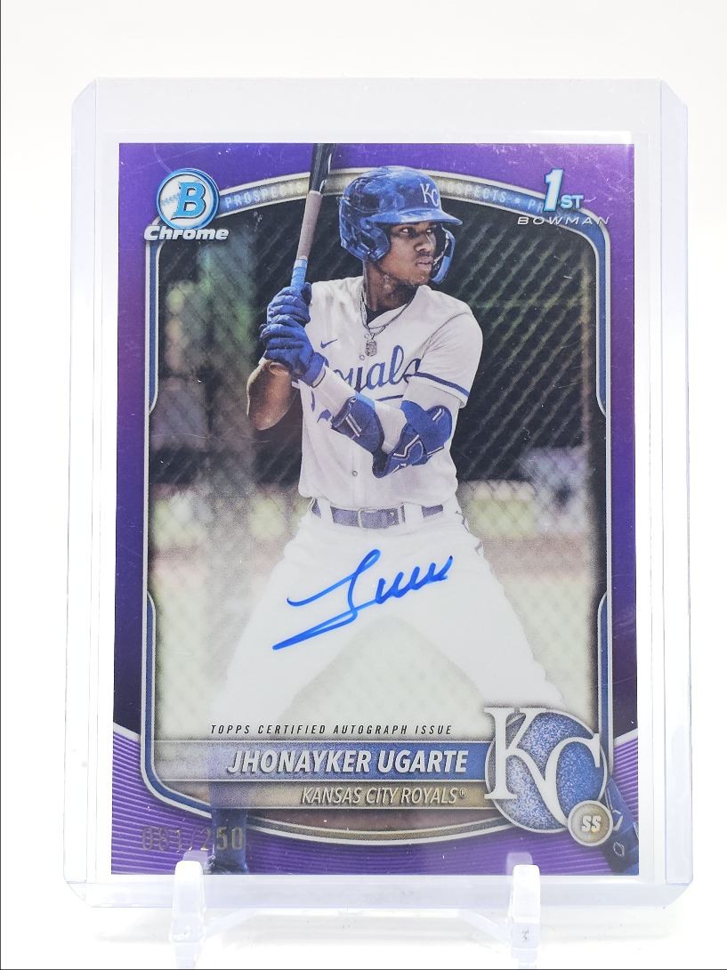 JHONAYKER UGARTE 2025 BOWMAN CHROME 1ST PURPLE REFRACTOR AUTO /250 Q2491