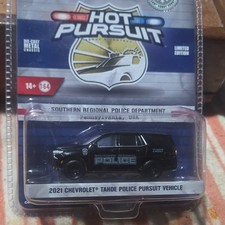 Greenlight Hot Pursuit 1:64 2021 Chevrolet Tahoe Police Vehicle Black Diecast LE