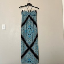 En Focus Studio Womens Halter Maxi Dress Sleeveless Batik Multicolor Size 12