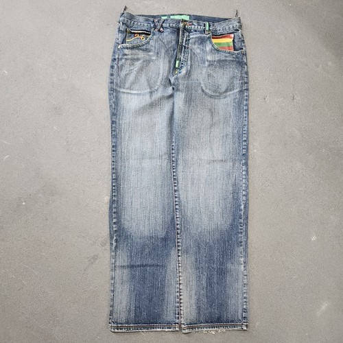 LRG Jeans Baggy Wide Skater Cyber Loose Rasta 420 Y2K 38x34 Southpole ...