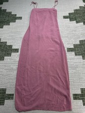 Reformation Maxi Midi Dress Women XS Pink Crepe Texture Spaghetti Strap Cocktail