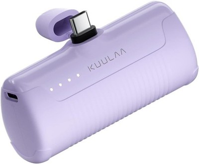 Kuulaa Portable Charger USB C with Built-in USB-C Plug, 4500mAh Mini Power Bank