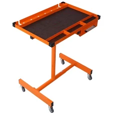 Portable Mechanics Table with Swivel Casters Oversized Steel Work Bench for