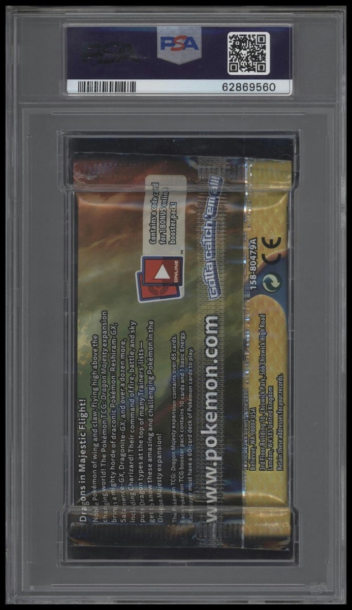 2018 Pokemon DRAGON MAJESTY FOIL PACK Charizard Pack Art GEM MT