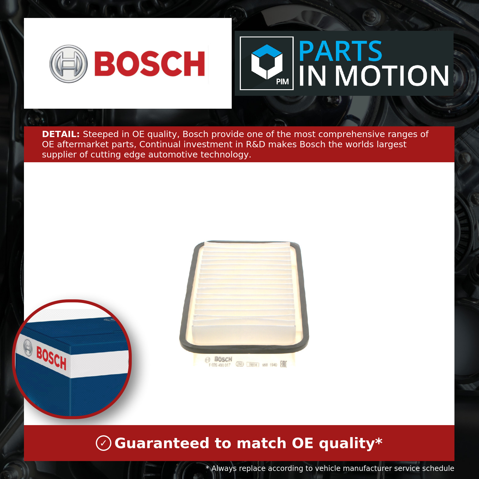 4x ✅Fits BOSCH F 026 400 017 Air filter ⭐UK Seller⭐ - Image 4