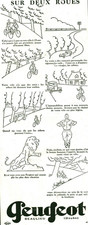 Vintage Peugeot 1929 Dam Magazine Two Wheel Advertising