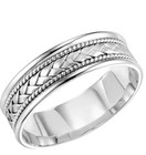 Braided Center 14K White Gold Men’s Wedding Band — photo 1