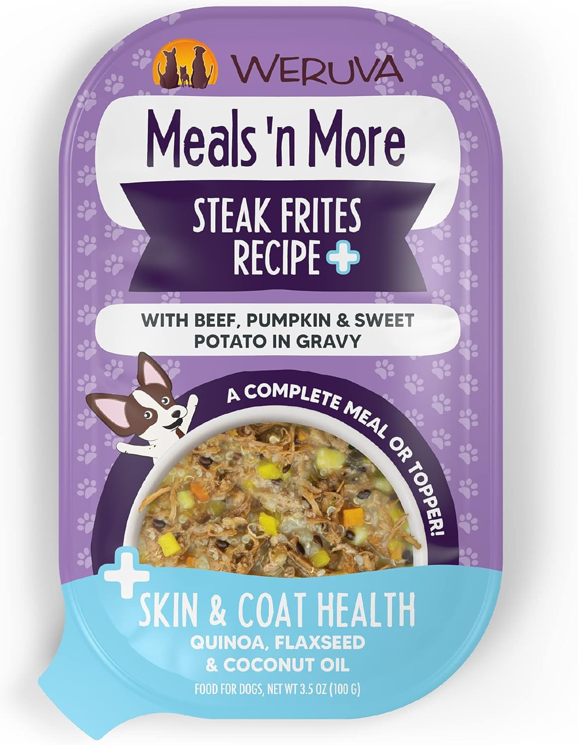 Meals 'N More Natural Wet Dog Food, Steak Frites Dinner plus