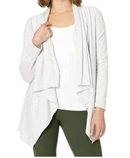 Manduka Yoga Open Drape Cardigan Size Large Grey White Pinstripe New With Tag