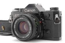 N MINT/ Canon AE-1 35mm SLR Film Camera Black Body NFD 50mm f1.8 Lens From JAPAN