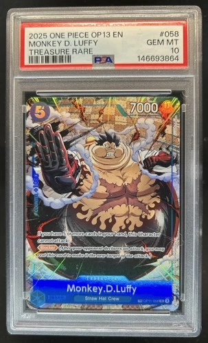 2025 One Piece Monkey D. Luffy Treasure Rare #OP11-058 PSA 10 GEM MINT