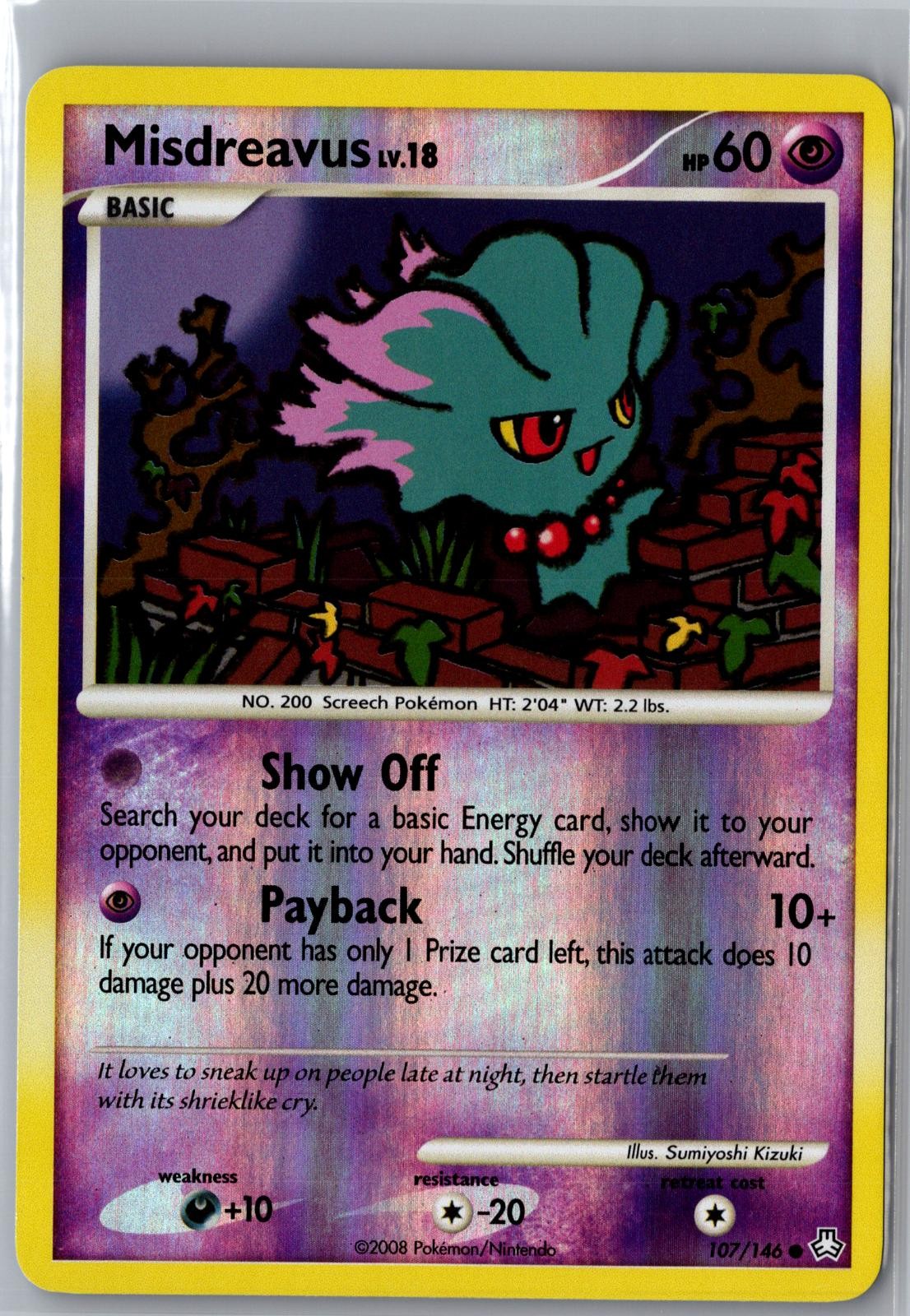 Misdreavus 107/146 Common Legends Awakened Pokemon Reverse Holo Near Mint