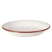 IBILI Dish 24 cm of Enamelled Steel in White/red, 24 x 24 x 5 cm