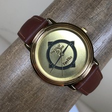 Vintage FedEx Montreaux Women The World On Time Leather Quartz 34mm Watch 7 1/4"