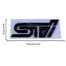 1x New Jdm Aftermarket Sti Trunk Badge Gloss Black Or Matte Black Emblem