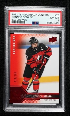 2022 Team Canada Juniors Men's U-18 UD Exclusives 78/100 Connor Bedard #23 04f2