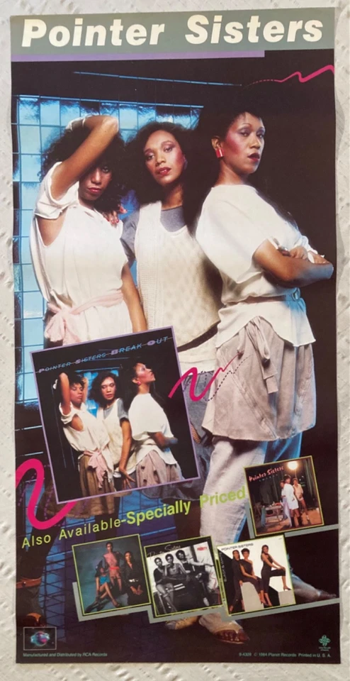 Pointer Sisters 1984 Promo Poster Break Out With Album Catalog A - Image 1 of 1