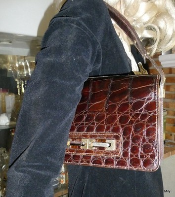 schöne Vintage Handtasche Creation Frany Leder Rue de Sevre Paris