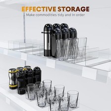 Set of 10 Clear L Shaped Plastic Shelf Dividers for Fridge and Office Shelves