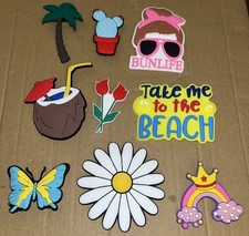 9 Large Women  s Shoe Charms, Vacation Themed. New