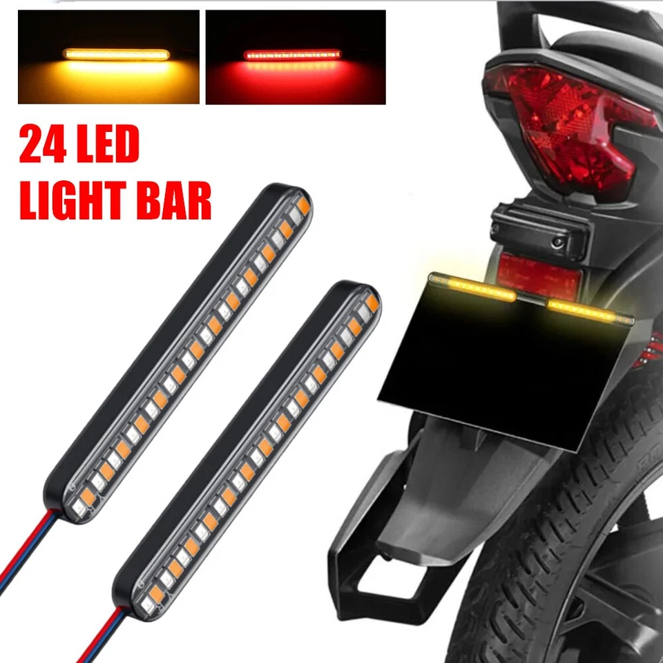 Tira de luz LED flexible para motocicleta 2 piezas lámpara de señal de giro de parada de freno trasero Foto 2 de 4