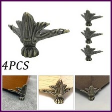 4PCS Antique Corner Protector Brass Jewelry Chest Box Wooden Case Decorative