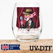 Pink Panter 8pcs UV DTF Stickers - Glass Laptop Tumbler Cup ks12