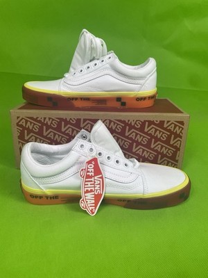 VANS Women's Old Skool off the wall Low Canvas White Size 7 Rare