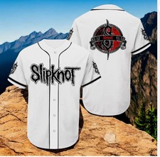 Slipknot Rock White 3D Full Print baseball jersey, new 3d gift