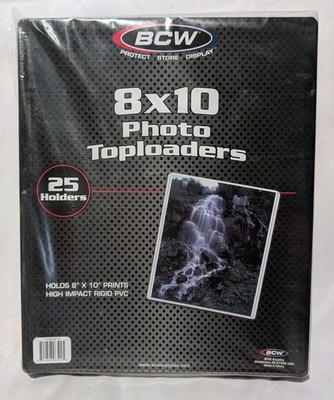 BCW 8x10 Photo Toploaders Holders 25 Count High-Impact Rigid PVC Clear - NEW