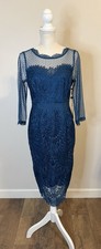 Adrianna Papell Peacock Blue Teal Ascot/Wedding/Garden Party/MOB Dress - Size 12