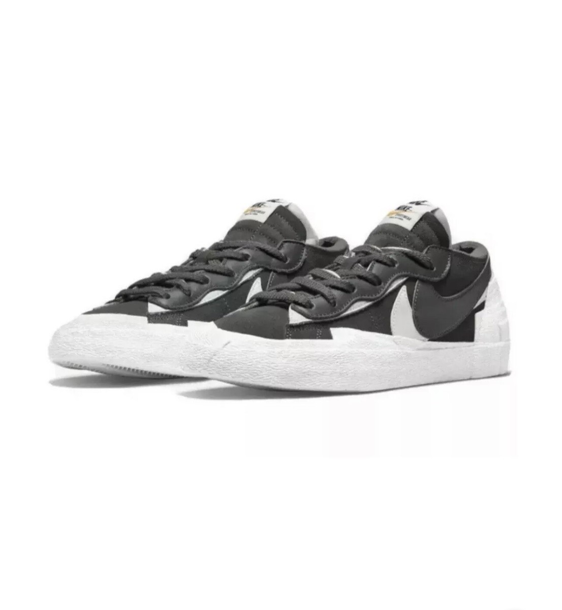 NIKE BLAZER LOW / SACAI IRON GREY-WHITE MENS SZ 5 WMNS SZ