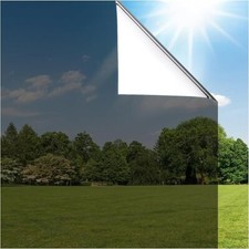 Coavas One Way Window Privacy Film, 17.5 x 78.7 Inch, Black Silver