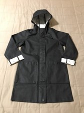 New Topshop Shark Print Lined Rain Mac Jacket Coat - Black - 2us / 34eur / 6uk