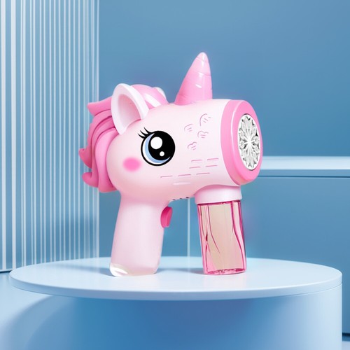 Unicorn Electric Bubble Gun Toy Automatic Bubble Machine Gun for Kids (Pink) - Bild 4 von 10
