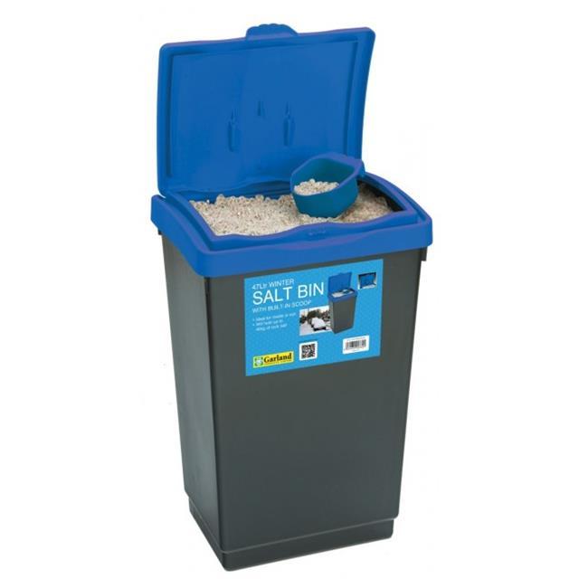 Garland 47l Winter Salt Bin Blue Lid for Storage Made From Plastic With