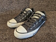 CONVERSE Chuck Taylor All Star Womens Size 5 Black Silver Sneakers Shoes