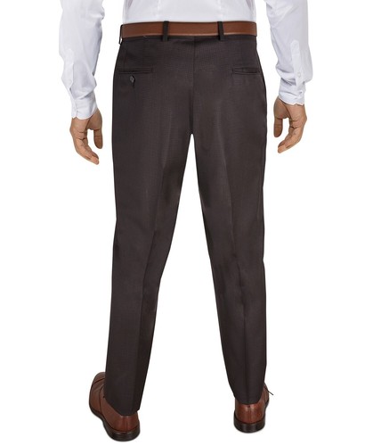 Ralph Lauren Mens Brown Grid Flat-Front Dress Pants NWT $95 Size 34 x 34 - Picture 2 of 2