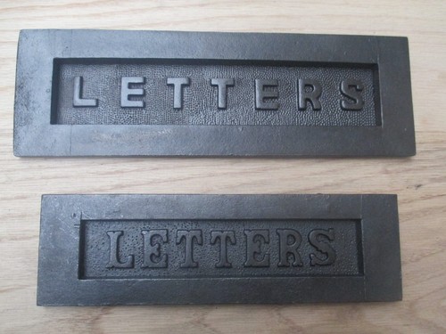 Sprung Cast iron Vintage period home letter box postal plate cover Victorian