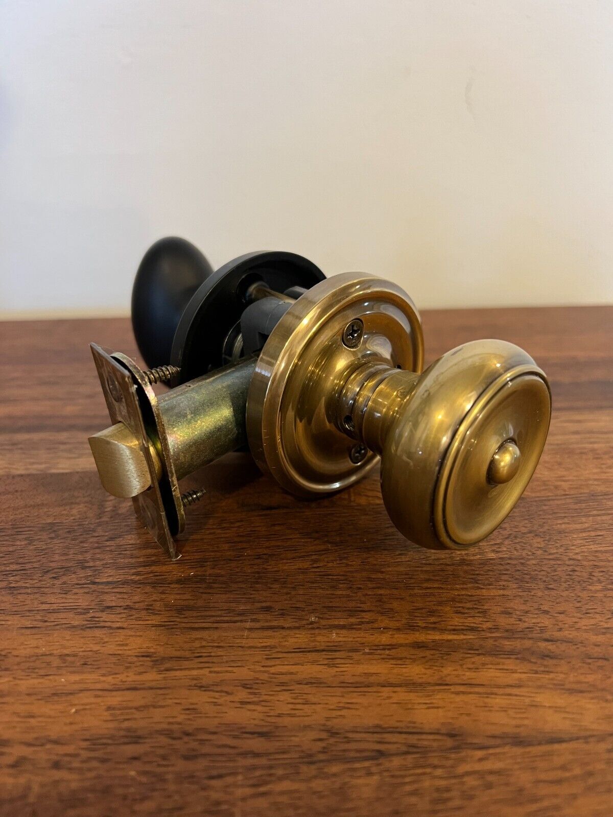 Solid Brass Emtek Waverly Door Knob, Privacy, Antique Brass +