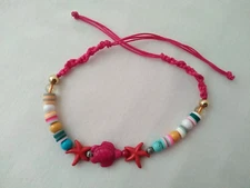 Anklet Heishi  Sea Turtle 8.5-11" Ankle Bracelet  Jewelry US Seller New