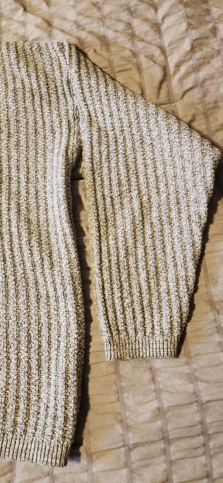 Suéter masculino vintage North Crest XL com moldura à mão feito nos EUA cinza cinza colarinho de botão - Imagem 3 de 4