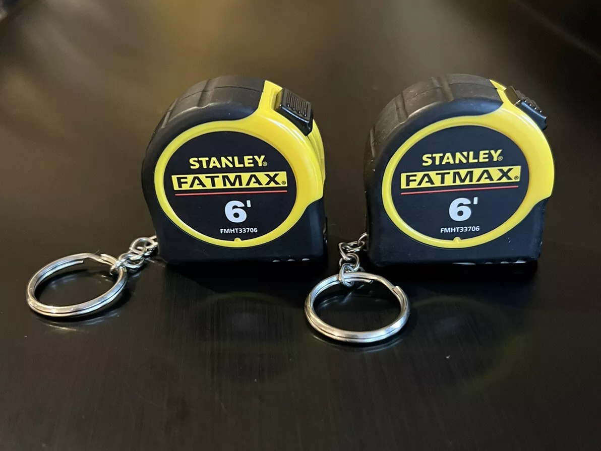 NEW (2) Stanley FATMAX 6 ft x 1/2 in. Keychain Pocket Tape Measure FREE  SHIPPING